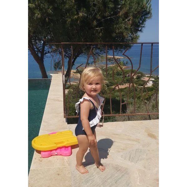 Maillot une pièce JULIA enfant – Bleu marine & Blanc
