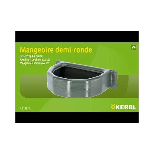 Mangeoire plastique demi-ronde 25 litres