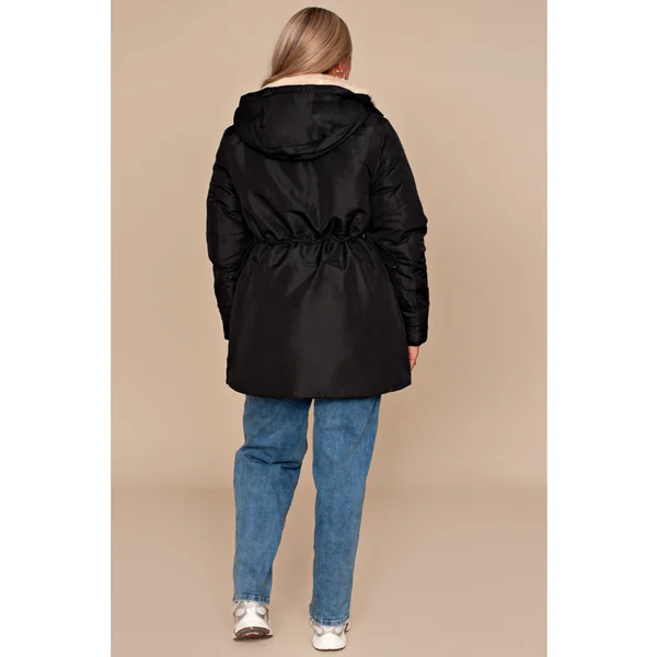 Manteau de grossesse & portage noir – Doublure cocoon ultra-douce