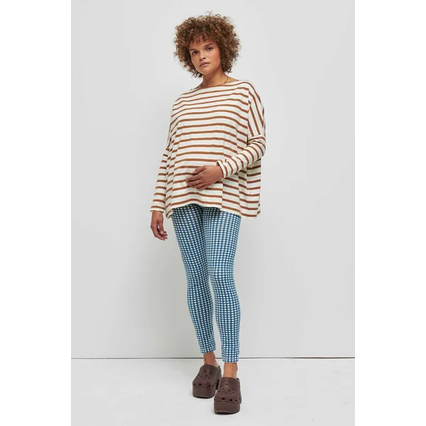 Marinière de grossesse en coton camel – style maternité casual
