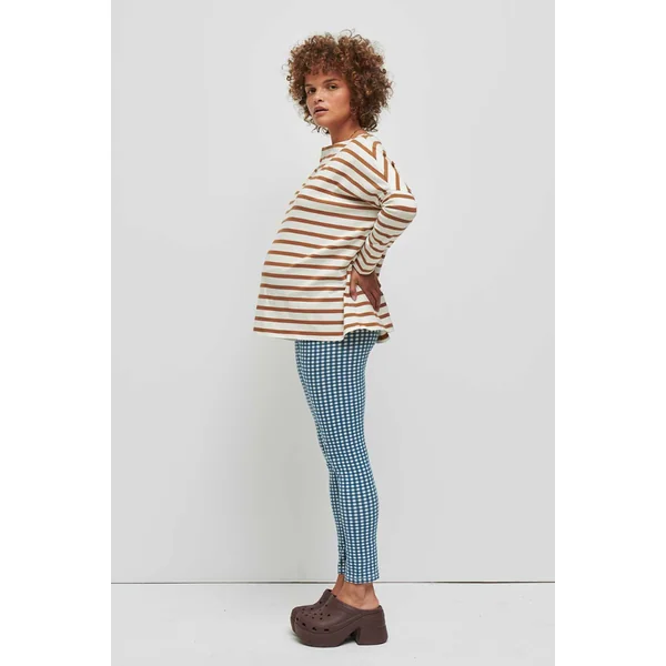 Marinière de grossesse en coton camel – style maternité casual
