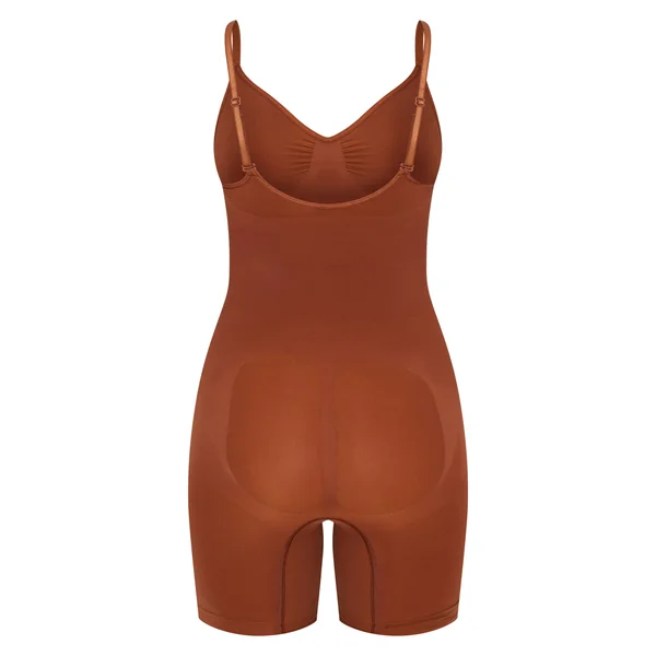 Marron Body Sculptant Gainant À Dos Nu