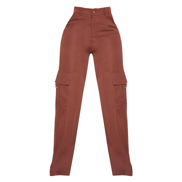 Marron Chocolat Prettylittlething Shape Pantalon Cargo Large À Détail Boucle