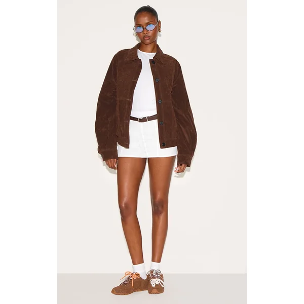 Marron Foncé Veste Oversize En Synthétique