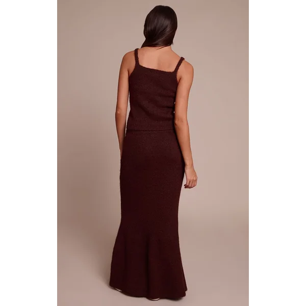 Marron Jupe Longue En Maille