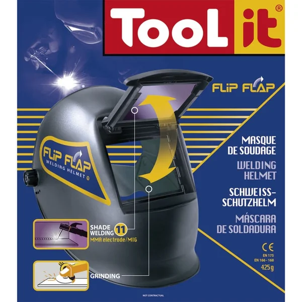 Masque de soudure Flip-Flap fenêtre relevable teintée 11