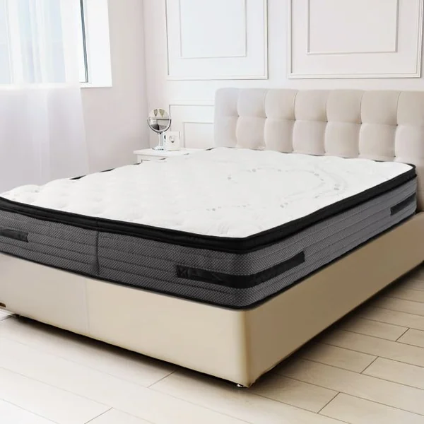 Matelas 140x200 CM de 32 CM d’Épaisseur Matelas Hybride Infusé de Gel Frais H2 avec Soutien à 7 Zones Mousse à Mémoire Ressorts Ensachés