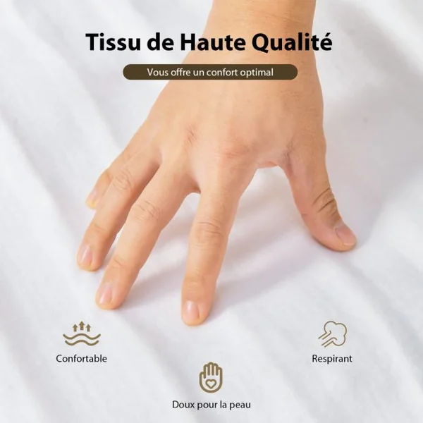 Matelas chauffant Housse de matelas électrique matelassé avec 4 niveaux de chauffage et minuterie de 12h protection contre la surchauffe 150 x 80 cm
