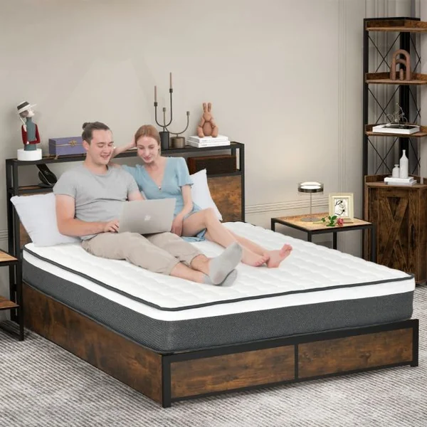 Matelas en Mousse Haute Densité 140x200 CM Épaisseur 22 cm Matelas Haute Résilience de Dureté H3 avec 7 Zones de Soutien