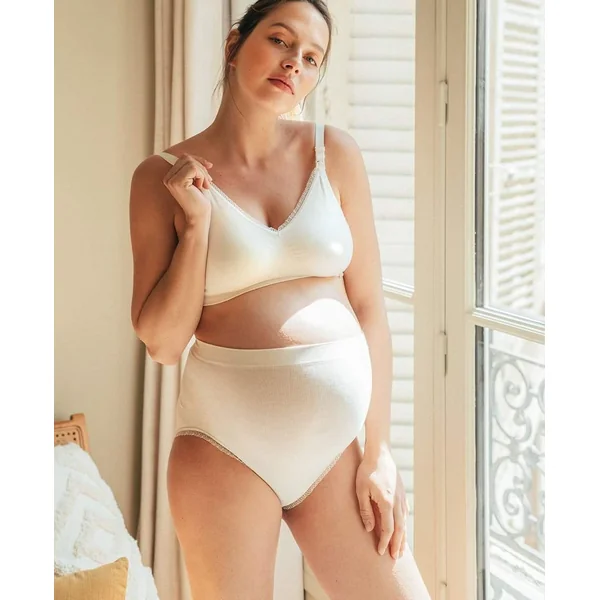 Maxi Culotte de Grossesse sans Couture Organic - Naturel