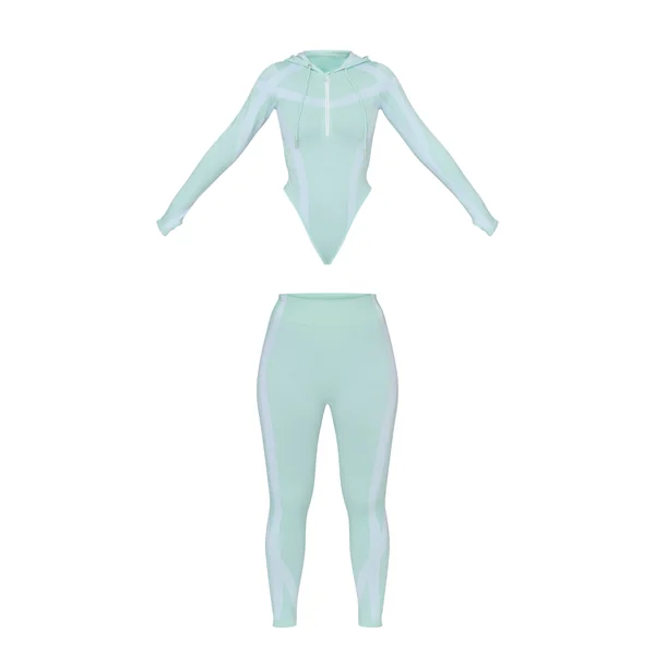 Menthe Prettylittlething Ensemble Ski Body Et Legging Sans Couture Avec Coutures Contrastées