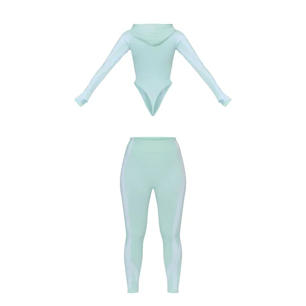 Menthe Prettylittlething Ensemble Ski Body Et Legging Sans Couture Avec Coutures Contrastées