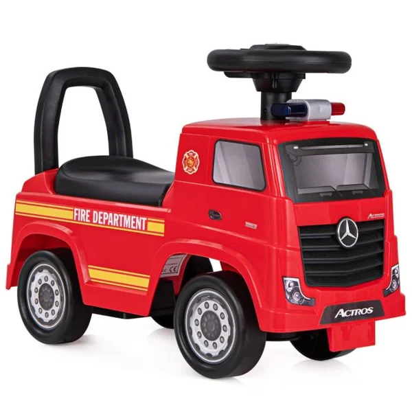 Mercedes-Benz Camion de Pompier Porteur Enfant avec Voyant d’Alarme Voiture à Pousser Bébé avec Musique Charge 23kg pour 2-6 Ans Rouge