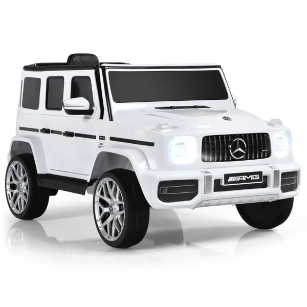 Mercedes-Benz G63 Voiture Électrique 12 V pour Enfants 2 Moteurs Vitesse Max 5 km/h Télécommande Lumières LED MP3 Blanc/Noir