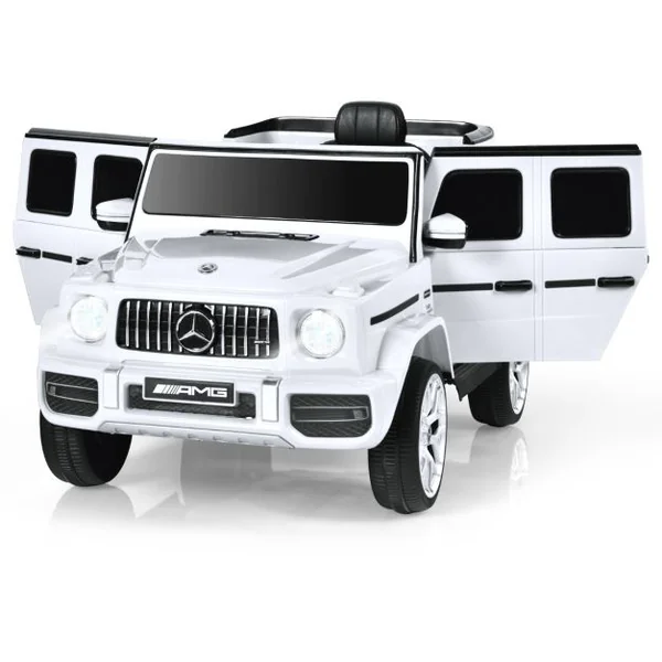 Mercedes-Benz G63 Voiture Électrique 12 V pour Enfants 2 Moteurs Vitesse Max 5 km/h Télécommande Lumières LED MP3 Blanc/Noir