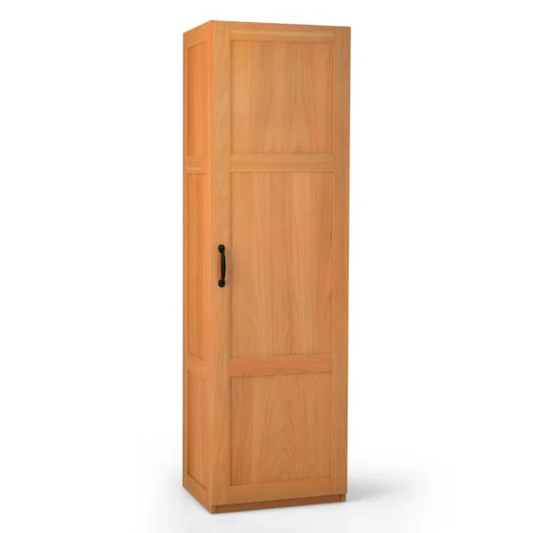 Meuble Colonne de Salle de Bain avec 4 Étagères de Rangement Armoire de Rangement Verticale avec Porte 45,5 x 36 x 153 cm Naturel