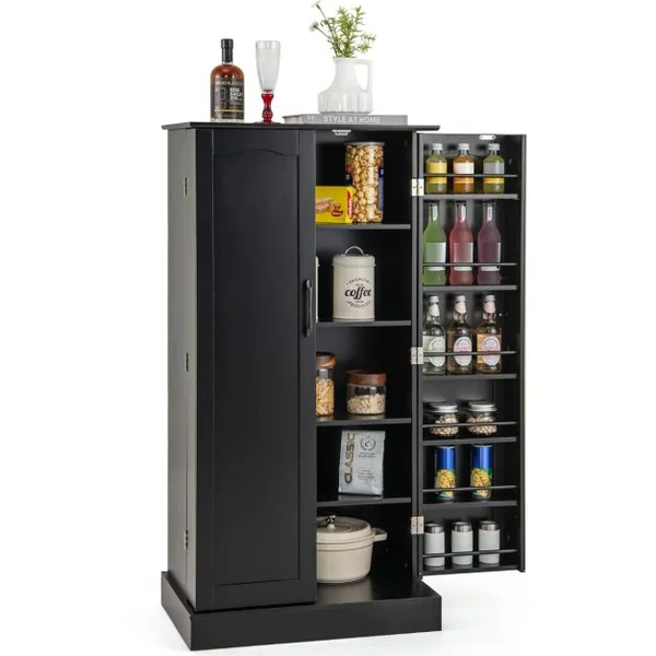 Meuble de Rangement 120 cm Armoire de Rangement de Cuisine à 2 Portes Dispositifs Anti-basculement Blanc/Noir/Gris/Vert
