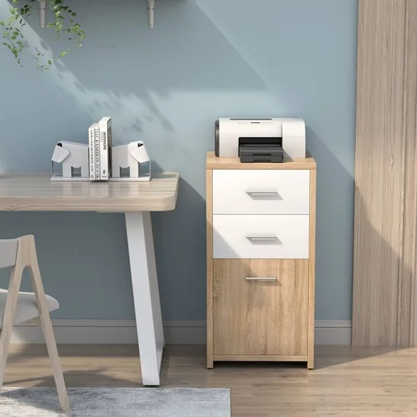 Meuble de Rangement avec 3 Tiroirs 40 x 30 x 77,5 cm (L x l x H) Utilisation Polyvalente Table d'Appoint Table de Chevet de Style Moderne