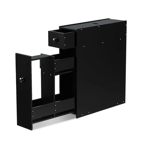 Meuble de Rangement avec Deux Tiroir pour Cuisine Salle de Bains 16 x 48 x 58 CM MDF Noir/Blanc