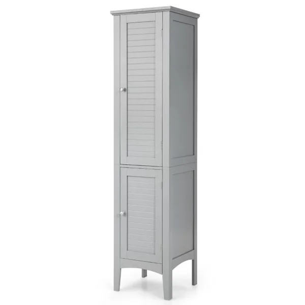 Meuble de Rangement Salle de Bain Meuble Colonne sur Pied avec Rangement à 5 Niveaux Organisateur de Rangement 37 x 37 x 160 cm Gris/Noir/Blanc/Brun