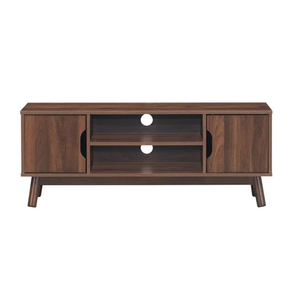 Meuble TV avec Compartiments et Étagères Jusqu’à 43 Pouces pour Salon Chambre Salle de Jeu 120x39x48,8cm Marron