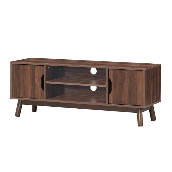 Meuble TV avec Compartiments et Étagères Jusqu’à 43 Pouces pour Salon Chambre Salle de Jeu 120x39x48,8cm Marron