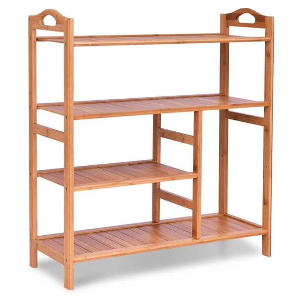 Meuble à Chaussures en Bambou Porte Chaussures avec Étagères à Lattes Étagère de rangement pour Salle de Bain Entrée Naturel