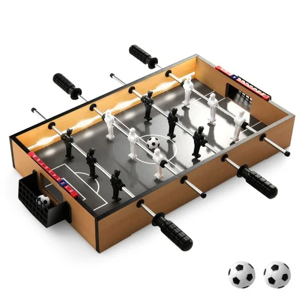 Mini Baby-Foot de Table de 51cm avec LED Peu Encombrante avec Poignée Antidérapante 2 Ballons de Football Figurines Réalistes pour Fête