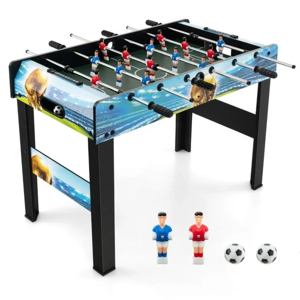 Mini Jeu de Baby-foot de 94 Cm Table de Baby-foot avec Gardien de Score Pieds Amovibles Jeu de Football d'Arcade pour Adultes et Enfants