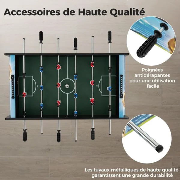 Mini Jeu de Baby-foot de 94 Cm Table de Baby-foot avec Gardien de Score Pieds Amovibles Jeu de Football d'Arcade pour Adultes et Enfants