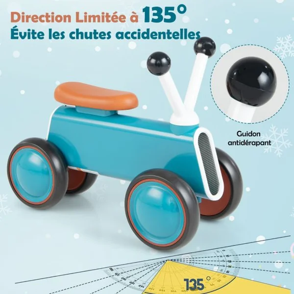 Mini Moto Scooter Vélo d’équilibre Balance pour Bébé 12 à 24 Mois Garçon et Fille Bleu