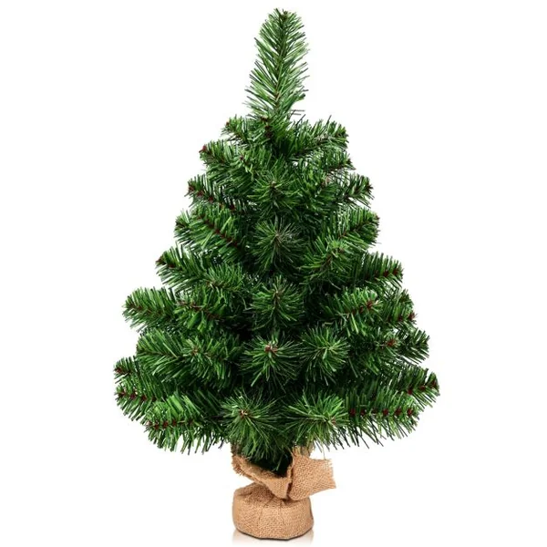 Mini Sapin de Noël Artificiel de Table H60CM/H90CM en PVC 67/96 Branches Arbre de Noël Epicéa à Piles