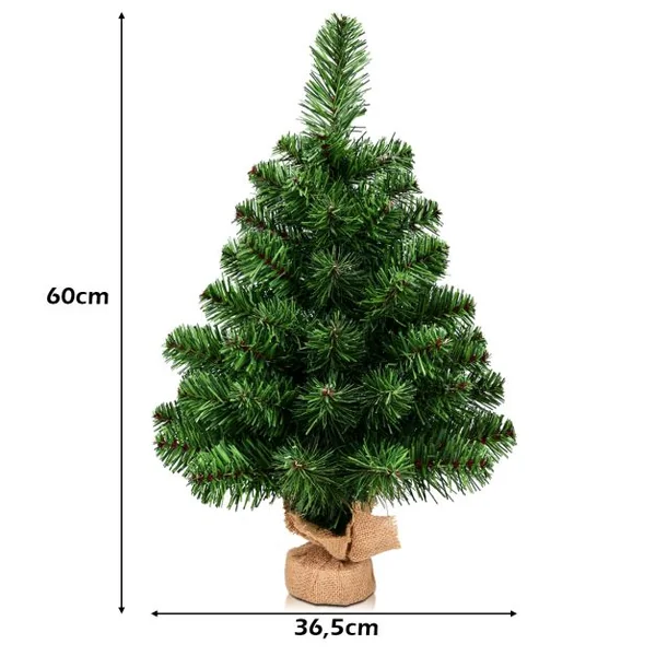 Mini Sapin de Noël Artificiel de Table H60CM/H90CM en PVC 67/96 Branches Arbre de Noël Epicéa à Piles