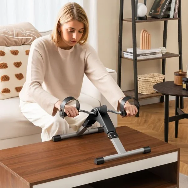 Mini Vélo d'Appartement Pliable pour Exercices Pédalier d'Appartement avec Résistance Réglable pour Entraînement Ecran LCD Noir