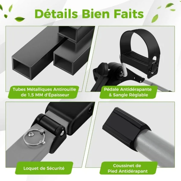 Mini Vélo d'Appartement Pliable pour Exercices Pédalier d'Appartement avec Résistance Réglable pour Entraînement Ecran LCD Noir