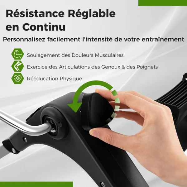 Mini Vélo d'Appartement Pliable pour Exercices Pédalier d'Appartement avec Résistance Réglable pour Entraînement Ecran LCD Noir