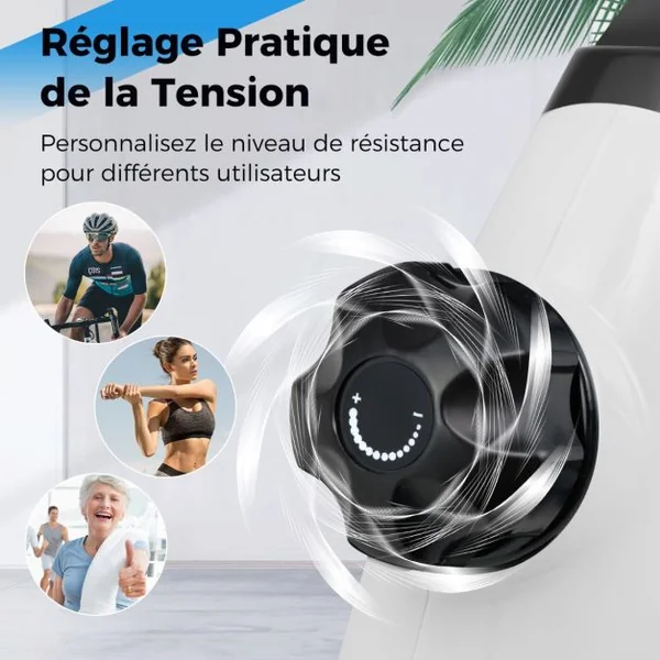 Mini Vélo d'Exercice sous Bureau avec Résistance Réglable et Affichage LCD Pédalier Portable pour Entraînement Des Bras Blanc