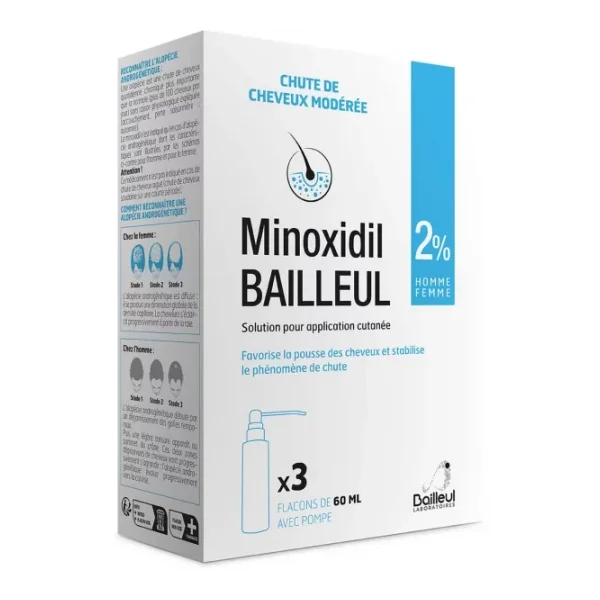 Minoxidil Bailleul 2% 3 x 60 ml