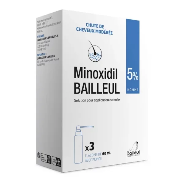 Minoxidil Bailleul 5% 3 x 60 ml