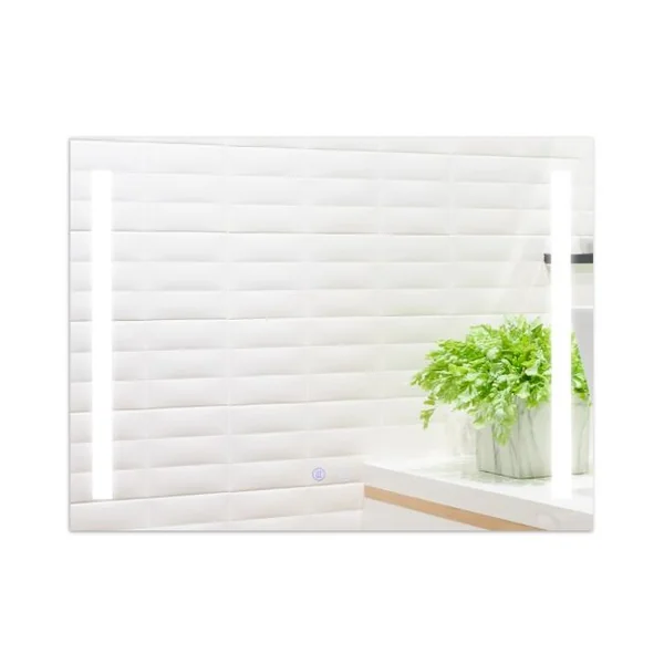 Miroir de Salle de Bain LED 80x60cm Miroir Mural avec Luminosité Réglable en Continu 3 Températures de Couleur Fonction Anti-Buée et Mémoire