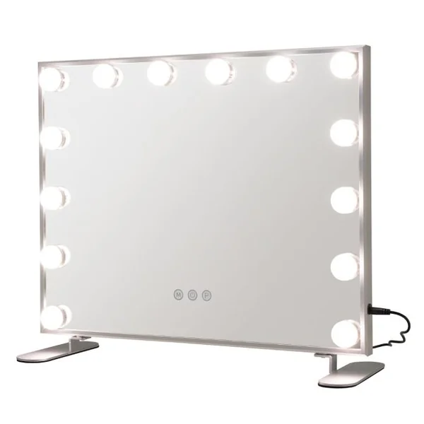 Miroir Maquillage Hollywood 14 Ampoules LED Tactile Éclairage Luminosité Rglable Blanc Froid/Chaud/Neutre