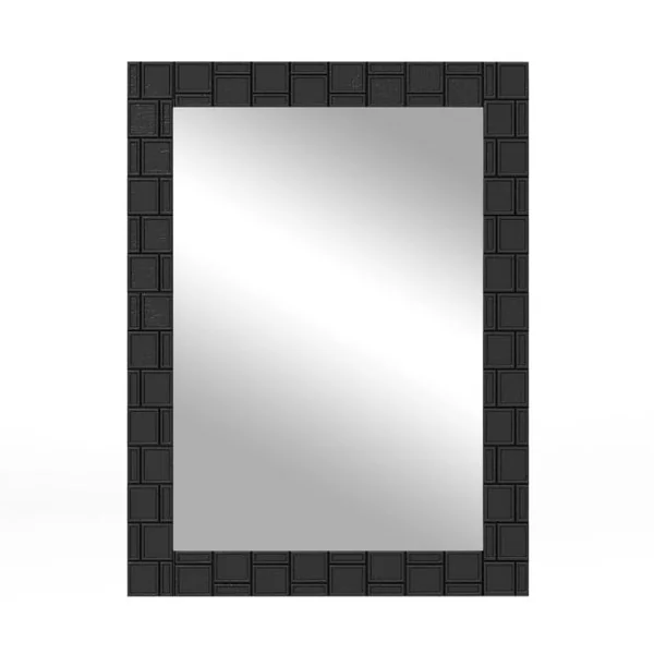 Miroir Mural avec Cadre en Bois 80x60CM Miroir Moderne avec Cadre Solide Suspension Verticale & Horizontale Miroir Rectangulaire Noir