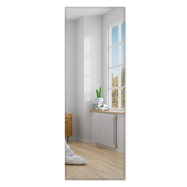 Miroir Mural Psyché Rectangulaire sans Cadre 110 x 38 cm Pleine Longueur Bord Biseauté Suspendu Vertical ou Horizontal