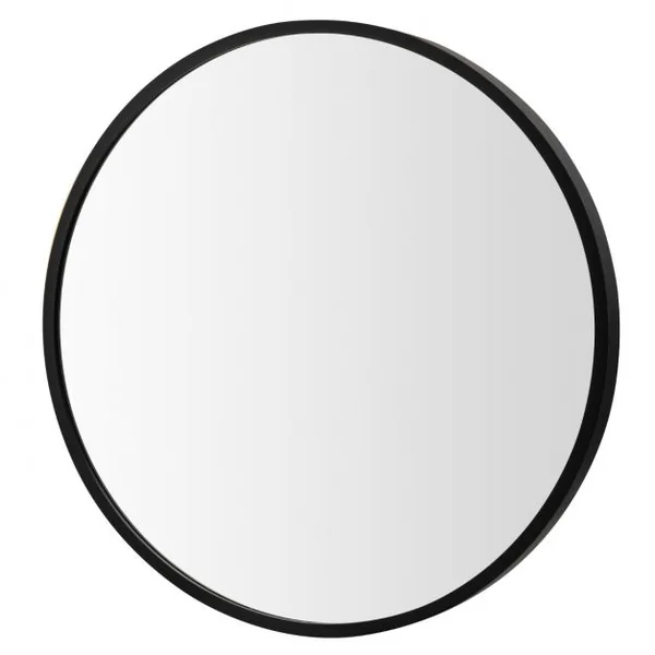Miroir Mural Rond de 40 cm avec Cadre en Alliage d'Aluminium Décoration pour Salle de Bain Salon Chambre Entrée Noir