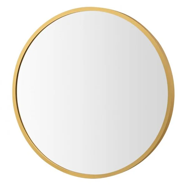 Miroir Mural Rond de 40 cm avec Cadre en Alliage d'Aluminium Décoration pour Salle de Bain Salon Chambre Entrée Or