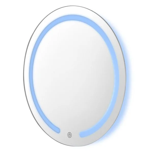 Miroir Salle de Bain Mural Φ 49,5 cm Miroir LED Rond Réglable 3 Températures de Couleur Interrupteur Tactile