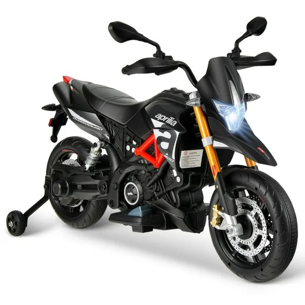 Moto Electrique pour Enfants 12V avec Lumières LED Musique MP3 Roues Antidérapantes 37-95 mois Gris