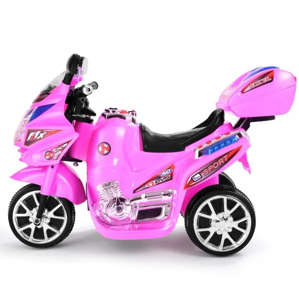 Moto Electrique pour Enfants Scooter 6 V à 3 Roues avec Phares LED 37-84 Mois Charge max.:25 kg Rouge