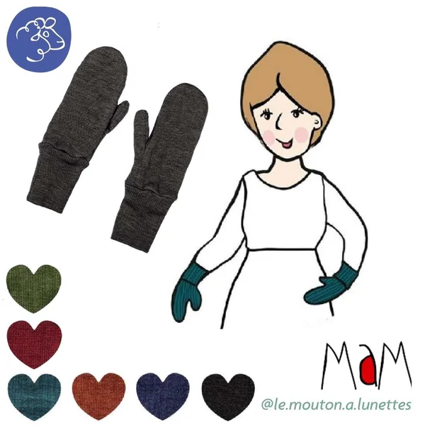 Moufles en laine mérinos adulte et ado - MaM 2025/26