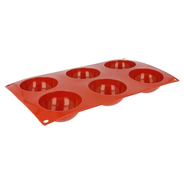 MOULE DEMI SPHÈRE Ø 7x3,5 CM 17,5x30 CM ROUGE SILICONE (1 UNITÉ) - Garcia de Pou